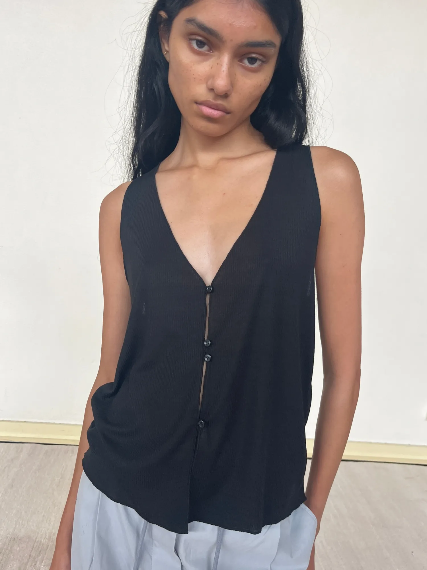 Deiji Studios JerseySeparates|Tops|Button Up Knit Tank