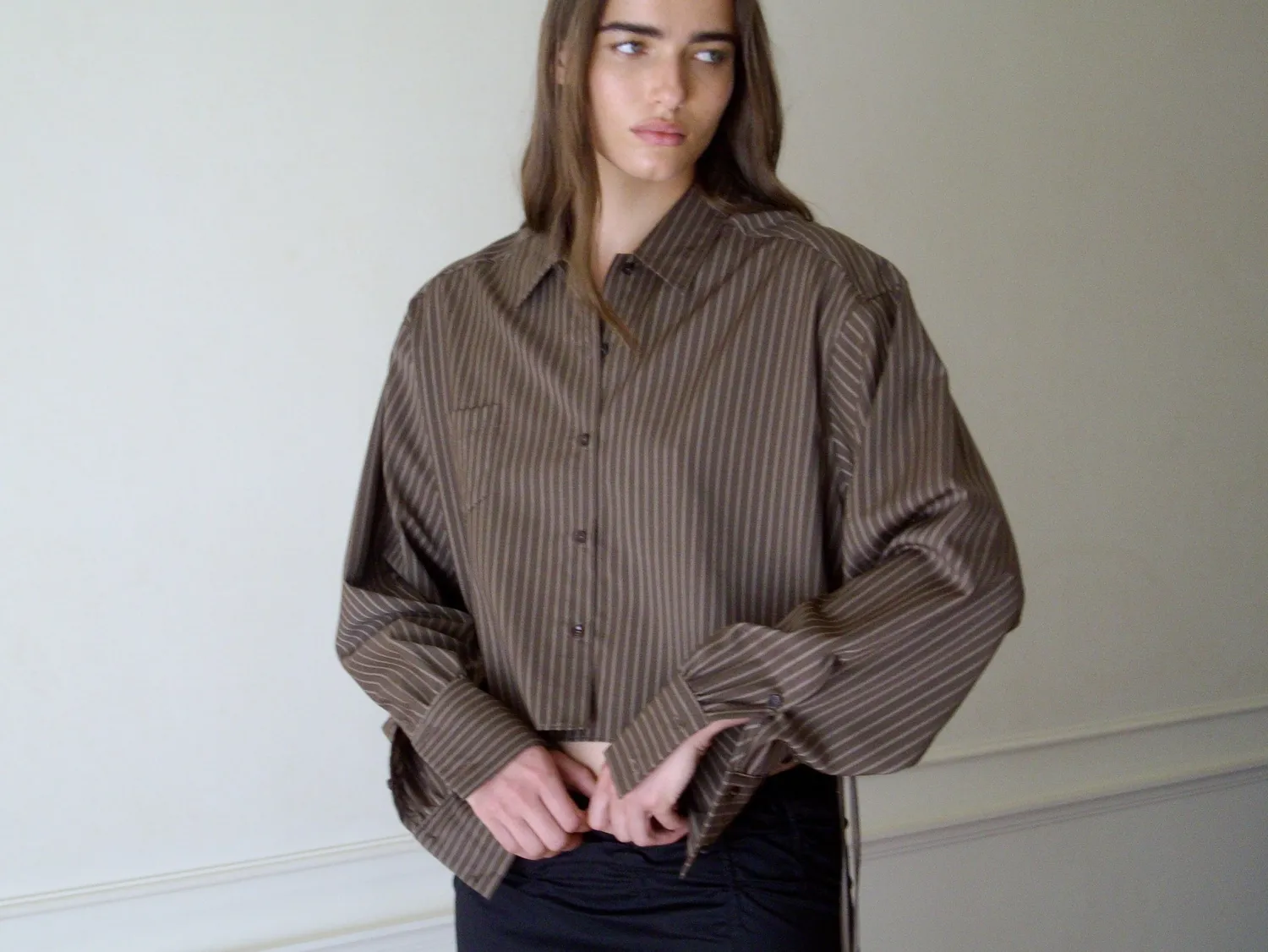 Deiji Studios Tops|Cropped Shirt Jacket