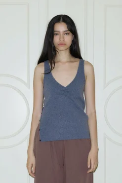 Deiji Studios Tops|Gathered Knit Tank
