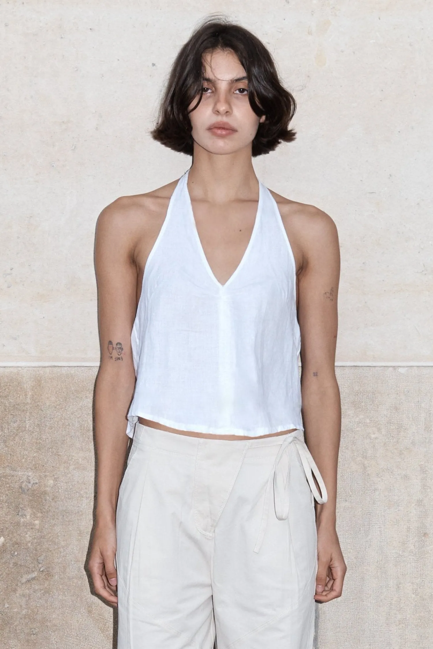 Deiji Studios Tops|Linen Halter Top