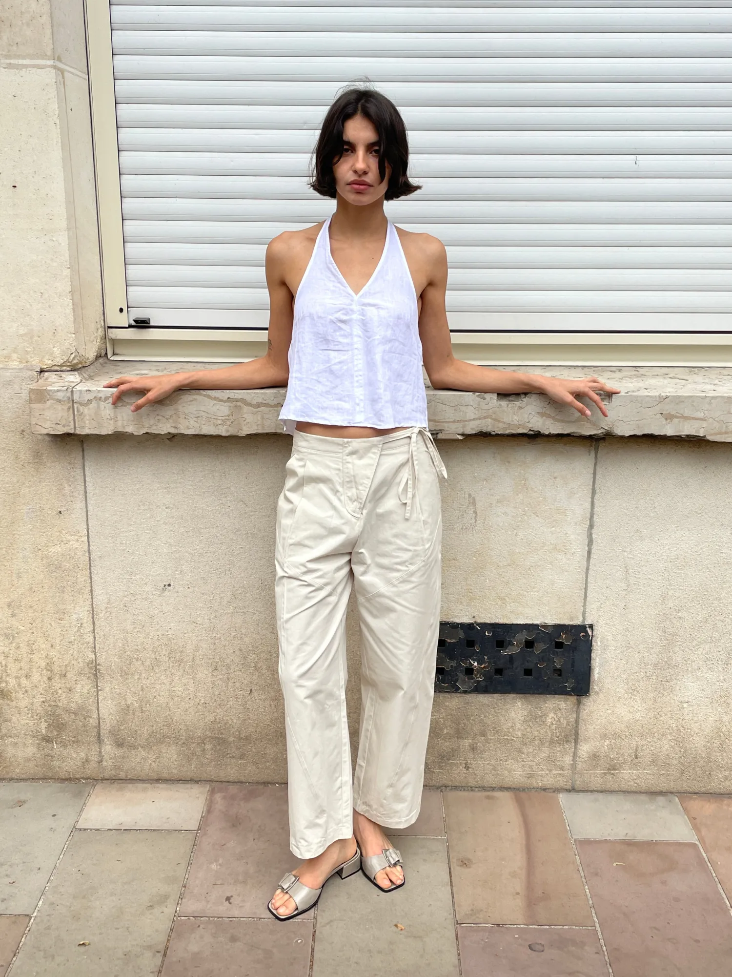 Deiji Studios Tops|Linen Halter Top