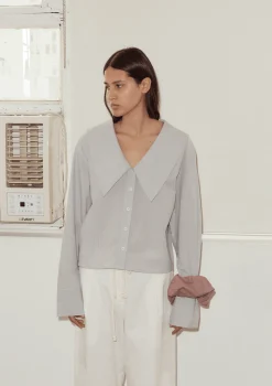 Deiji Studios Tops|Oversized Collared Shirt