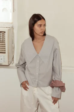 Deiji Studios Tops|Oversized Collared Shirt