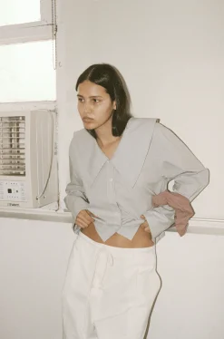 Deiji Studios Tops|Oversized Collared Shirt